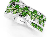 White gold Pavé Round Peridot Crossover Band with Bead Prong Setting_7