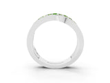 White gold Pavé Round Peridot Crossover Band with Bead Prong Setting_9