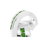 White gold Pavé Round Peridot Crossover Band with Channel Setting_11
