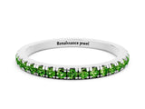 White gold Pavé Round Peridot Half Eternity Band with Shared Prong Setting_6