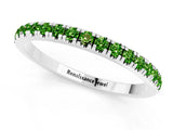 White gold Pavé Round Peridot Half Eternity Band with Shared Prong Setting_7