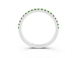 White gold Pavé Round Peridot Half Eternity Band with Shared Prong Setting_9