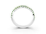 White gold Pavé Round Peridot Infinity Twist Band with Shared Prong Setting_13