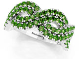 White gold Pavé Round Peridot Infinity Twist Band with Shared Prong Setting_13