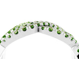 White gold Pavé Round Peridot Infinity Twist Band with Shared Prong Setting_16