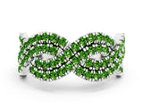 White gold Pavé Round Peridot Infinity Twist Band with Shared Prong Setting_6