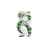 White gold Pavé Round Peridot Interlocking Eternity Band with Bezel Prong Setting_11