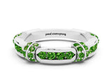 White gold Pavé Round Peridot Link Band with Bezel Setting_18