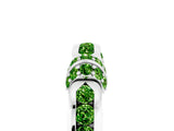 White gold Pavé Round Peridot Link Band with Bezel Setting_23