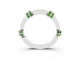 White gold Pavé Round Peridot Link Band with Bezel Setting_33