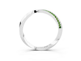 White gold Pavé Round Peridot Twist Band_15