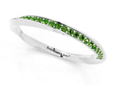 White gold Pavé Round Peridot Twist Band_7