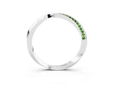 White gold Pavé Round Peridot Twist Band_9