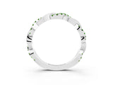 White gold Pavé Round Peridot Twist Eternity Band with Shared Prong Setting_57