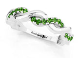 White gold Pavé Round Peridot Twist Eternity Band with Shared Prong Setting_63