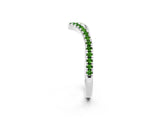 White gold Pavé Round Peridot V-Shaped Chevron Band with Shared Prong Setting_8