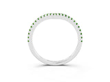 White gold Pavé Round Peridot V-Shaped Chevron Band with Shared Prong Setting_9