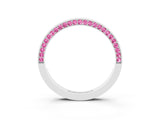 White gold Pavé Round Pink Sapphire Channel Set Band_21