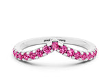 White gold Pavé Round Pink Sapphire Chevron Band with Shared Prong Setting_18