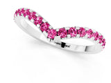 White gold Pavé Round Pink Sapphire Chevron Band with Shared Prong Setting_19