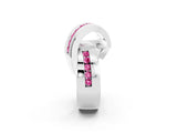 White gold Pavé Round Pink Sapphire Crossover Band with Channel Setting_20