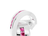 White gold Pavé Round Pink Sapphire Crossover Band with Channel Setting_23