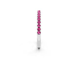 White gold Pavé Round Pink Sapphire Half Eternity Band with Shared Prong Setting_20