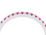 White gold Pavé Round Pink Sapphire Half Eternity Band with Shared Prong Setting_22
