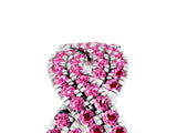 White gold Pavé Round Pink Sapphire Infinity Twist Band with Shared Prong Setting_11