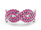 White gold Pavé Round Pink Sapphire Infinity Twist Band with Shared Prong Setting_12