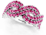 White gold Pavé Round Pink Sapphire Infinity Twist Band with Shared Prong Setting_13