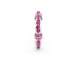 White gold Pavé Round Pink Sapphire Link Band with Bezel Setting_32