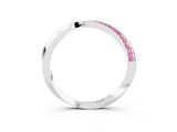 White gold Pavé Round Pink Sapphire Twist Band_15