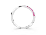 White gold Pavé Round Pink Sapphire Twist Band_21