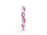 White gold Pavé Round Pink Sapphire Twist Eternity Band with Shared Prong Setting_44
