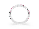 White gold Pavé Round Pink Sapphire Twist Eternity Band with Shared Prong Setting_45