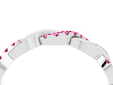 White gold Pavé Round Pink Sapphire Twist Eternity Band with Shared Prong Setting_54