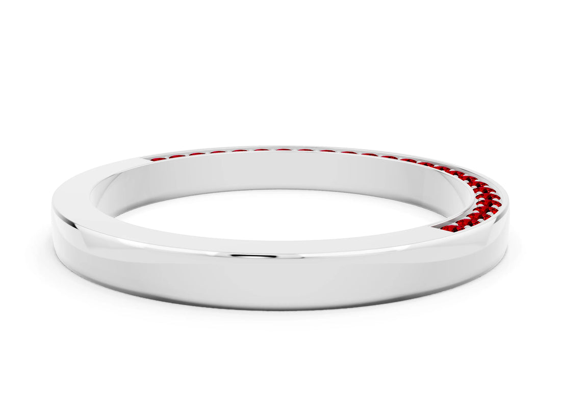 White gold Pavé Round Ruby Channel Set Band_18