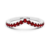 White gold Pavé Round Ruby Chevron Band with Shared Prong Setting_6