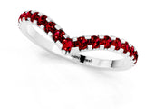 White gold Pavé Round Ruby Chevron Band with Shared Prong Setting_7