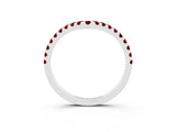 White gold Pavé Round Ruby Chevron Band with Shared Prong Setting_9