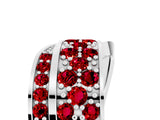 White gold Pavé Round Ruby Crossover Band with Bead Prong Setting_11