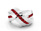 White gold Pavé Round Ruby Crossover Band with Channel Setting_6