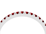 White gold Pavé Round Ruby Half Eternity Band with Shared Prong Setting_10