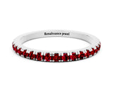 White gold Pavé Round Ruby Half Eternity Band with Shared Prong Setting_6