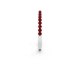 White gold Pavé Round Ruby Half Eternity Band with Shared Prong Setting_8