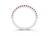 White gold Pavé Round Ruby Half Eternity Band with Shared Prong Setting_9