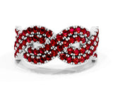 White gold Pavé Round Ruby Infinity Twist Band with Shared Prong Setting_10