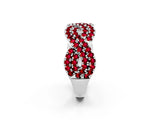 White gold Pavé Round Ruby Infinity Twist Band with Shared Prong Setting_12