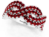 White gold Pavé Round Ruby Infinity Twist Band with Shared Prong Setting_13